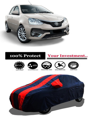 Amexride Car Cover For Toyota Platinum Etios 1.5 G Petrol (With Mirror Pockets)(Red)