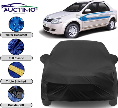 AUCTIMO Car Cover For Mahindra e-Verito (With Mirror Pockets)(Black)