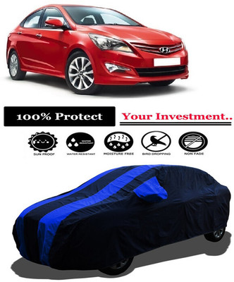 Amexride Car Cover For Hyundai Verna Fluidic DTHR (With Mirror Pockets)(Multicolor)