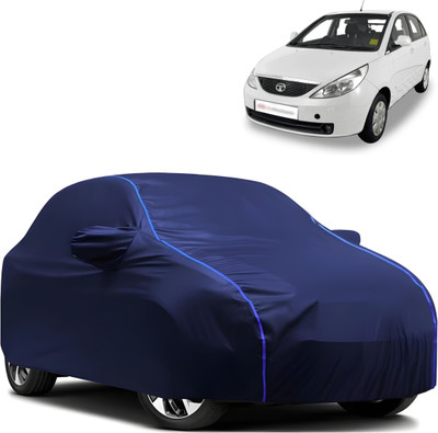 Auto Drift Car Cover For Tata Indica Vista Aqua (With Mirror Pockets)(Blue)