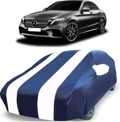 AUTOGARH Car Cover For Mercedes Benz C200 (With Mirror Pockets)(Blue, White)