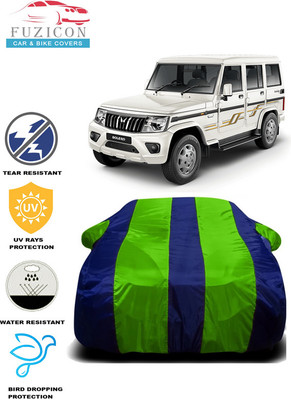 FUZICON Car Cover For Mahindra Bolero (With Mirror Pockets)(Green, Blue)