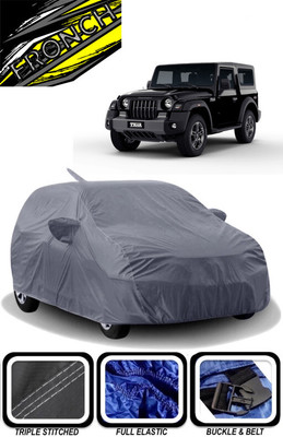 FRONCH Car Cover For Mahindra Thar (With Mirror Pockets)(Grey)