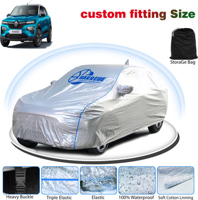 GARREGE Car Cover For Renault Kwid (With Mirror Pockets)(Silver, Grey)