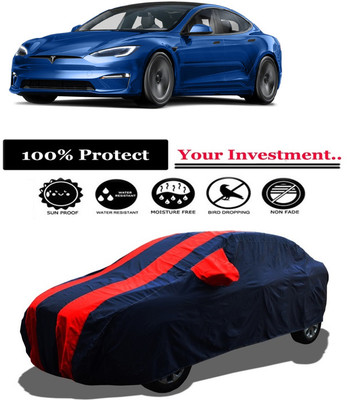 Amexride Car Cover For Tesla Model X Electric(Battery) (With Mirror Pockets)(Red)