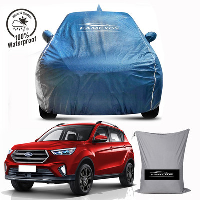 FAMEXON Car Cover For Ford Ecosport (With Mirror Pockets)(Blue, For 2018, 2019, 2020, 2021, 2022 Models)