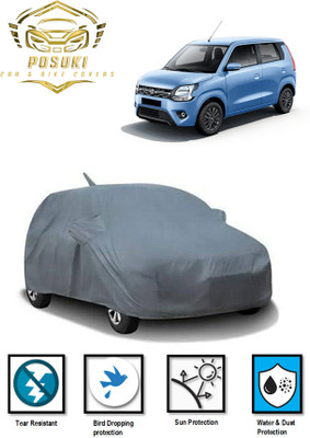POSUKI Car Cover For Maruti Suzuki WagonR (With Mirror Pockets)(Grey)