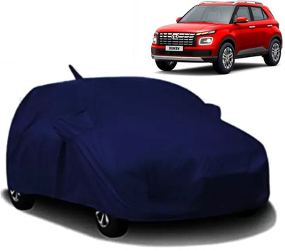 MAVENS Car Cover For Hyundai Venue (With Mirror Pockets)(Blue)