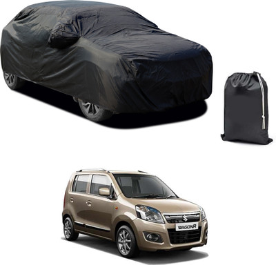 GOSHIV-car and bike accessories Car Cover For Maruti Suzuki Wagon R 1.0 (With Mirror Pockets)(Black)