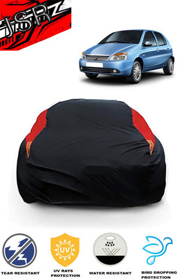 J S R Car Cover For Tata Indica DLX (With Mirror Pockets)(Red, Black)