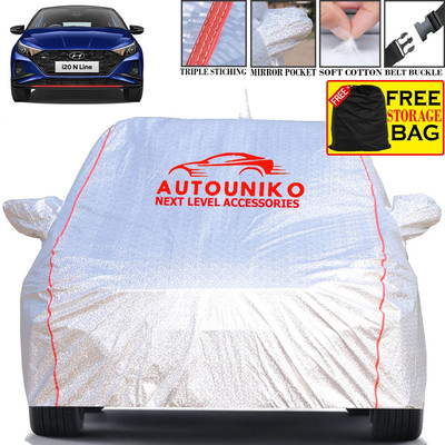 autouniko Car Cover For Hyundai i20 (With Mirror Pockets)(Silver)