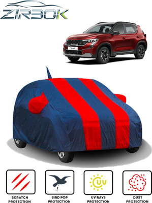 ZIRBOK Car Cover For Kia Sonet (With Mirror Pockets)(Red, Blue)