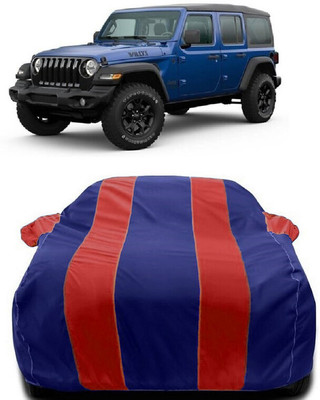 Autoprime Car Cover For Jeep Wrangler Unlimited 4X4 (With Mirror Pockets)(Red, Blue)