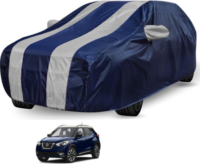Auto Hub Car Cover For Nissan Kicks (With Mirror Pockets)(Blue, Silver)