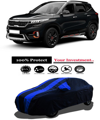 Amexride Car Cover For Kia Seltos HTX 1.5 (With Mirror Pockets)(Multicolor)
