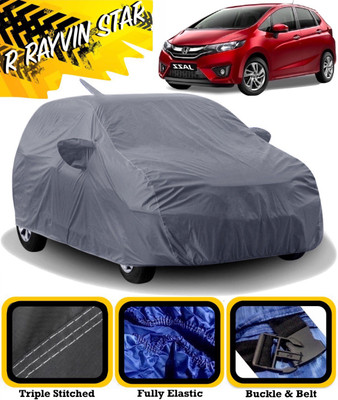 R Rayvin Star Car Cover For Honda Jazz (With Mirror Pockets)(Grey)