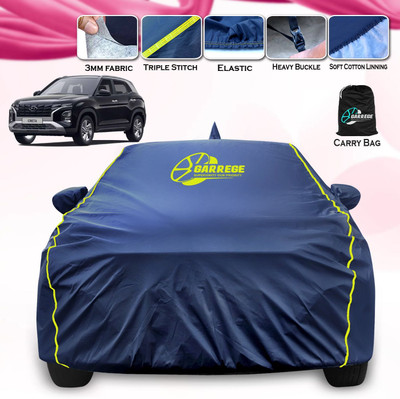 GARREGE Car Cover For Hyundai Creta 2020 (With Mirror Pockets)(Blue, For 2023, 2024, 2025 Models)