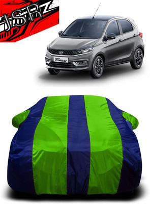 J S R Car Cover For Tata Tiago (With Mirror Pockets)(Green, Blue)