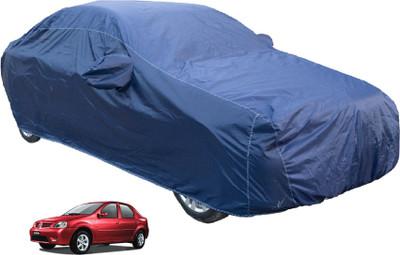 Auto Hub Car Cover For Mahindra Logan (With Mirror Pockets)(Blue)