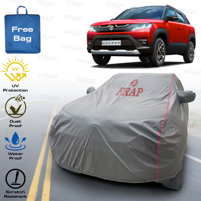 Frap Car Cover For Maruti Suzuki Vitara Brezza Facelift, Vitara Brezza, Vitara Brezza LDi, Vitara Brezza VDi (With Mirror Pockets)(Grey, Red, For 2022, 2023, 2024 Models)