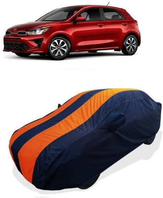Coxtor Car Cover For Kia Universal For Hatchback (With Mirror Pockets)(Orange)