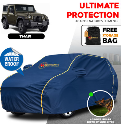 AUTOMOZEXO Car Cover For Mahindra Thar, Thar DI 4X4, Thar Facelift, Thar DI 4X2 PS, Thar CRDe ABS Diesel (With Mirror Pockets)(Blue)