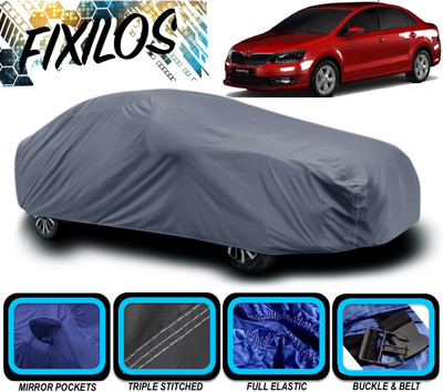 FIXILOS Car Cover For Skoda Rapid (With Mirror Pockets)(Grey)