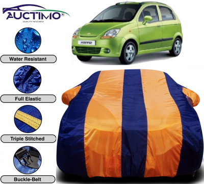 AUCTIMO Car Cover For Chevrolet Spark (With Mirror Pockets)(Multicolor)