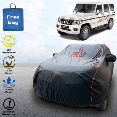 Frap Car Cover For Mahindra Bolero, Bolero 2.5 Diesel, Bolero Facelift, Bolero DI AC BS III, Bolero EX AC (With Mirror Pockets)(Black, Red)