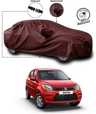 ANTHUB Car Cover For Maruti Suzuki Alto 800 (With Mirror Pockets)(Maroon)