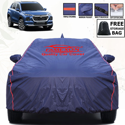 FAMEXON Car Cover For Maruti Suzuki Grand Vitara (With Mirror Pockets)(Blue)