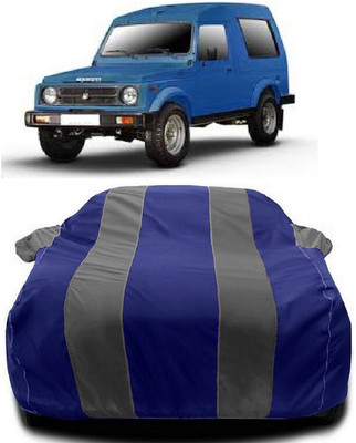 Autoprime Car Cover For Maruti Suzuki Gypsy MG-410 (With Mirror Pockets)(Grey, Blue)