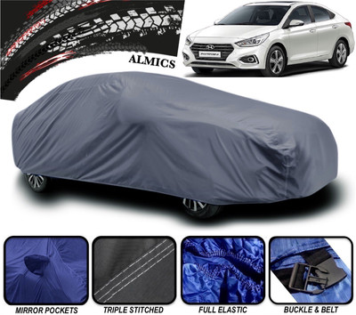 ALMICS Car Cover For Hyundai Fluidic Verna 4S (With Mirror Pockets)(Grey)