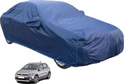 Auto Hub Car Cover For Volkswagen Polo Cross (With Mirror Pockets)(Blue)