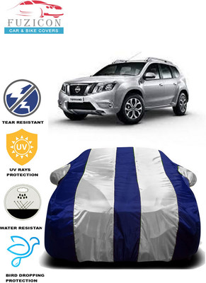 FUZICON Car Cover For Nissan Terrano (With Mirror Pockets)(White, Blue)