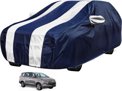 Auto Hub Car Cover For Toyota Innova Crysta (With Mirror Pockets)(Blue, White)