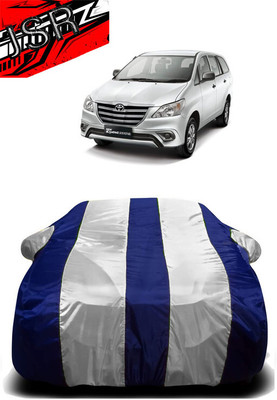 J S R Car Cover For Toyota Innova 2.0L (With Mirror Pockets)(White, Blue)