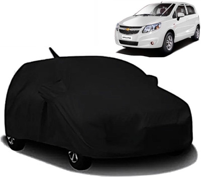 AXLOZ Car Cover For Chevrolet Sail UVA (With Mirror Pockets)(Black)