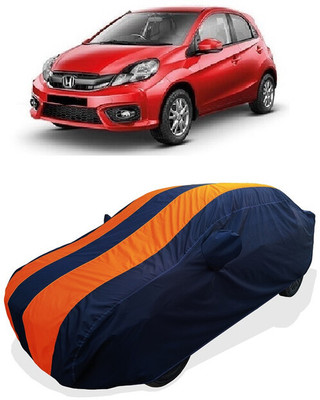Coxtor Car Cover For Honda Brio (With Mirror Pockets)(Orange)