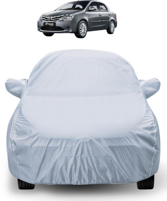 Auto Hub Car Cover For Toyota Etios (With Mirror Pockets)(Silver)