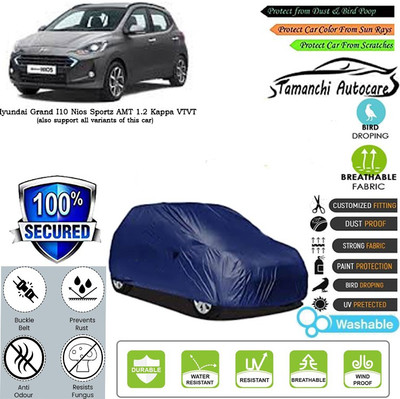 Tamanchi Autocare Car Cover For Hyundai Grand I10 Nios Sportz AMT 1.2 Kappa VTVT(Blue)