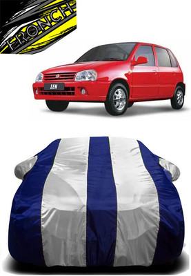 FRONCH Car Cover For Maruti Suzuki Zen 0.8L (With Mirror Pockets)(White, Blue)