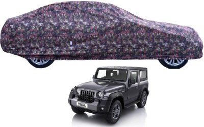 Auto Hub Car Cover For Mahindra Thar (With Mirror Pockets)(Green)