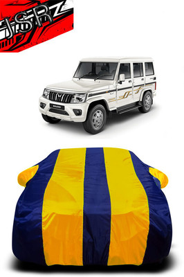 J S R Car Cover For Mahindra Bolero (With Mirror Pockets)(Yellow, Blue)