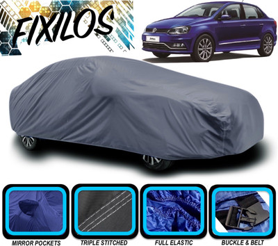 FIXILOS Car Cover For Volkswagen Ameo (With Mirror Pockets)(Grey)