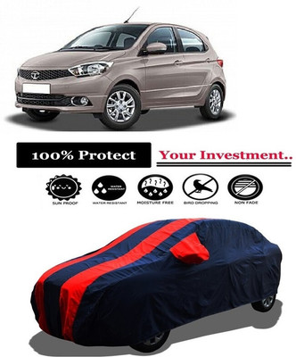 Amexride Car Cover For Tata Tiago 1.05 Revotorq XM Option (With Mirror Pockets)(Red)