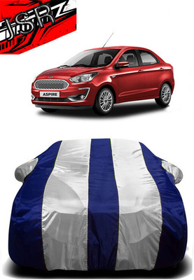 J S R Car Cover For Ford Figo Aspire 1.2 Ti-VCT Titanium Plus (With Mirror Pockets)(White, Blue)