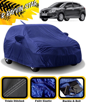 R Rayvin Star Car Cover For Maruti Suzuki Baleno (With Mirror Pockets)(Blue)