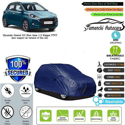Tamanchi Autocare Car Cover For Hyundai Grand I10 Nios Asta 1.2 Kappa VTVT(Blue)