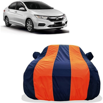 Tricway Car Cover For Honda City i-Vtec (With Mirror Pockets)(Orange)
